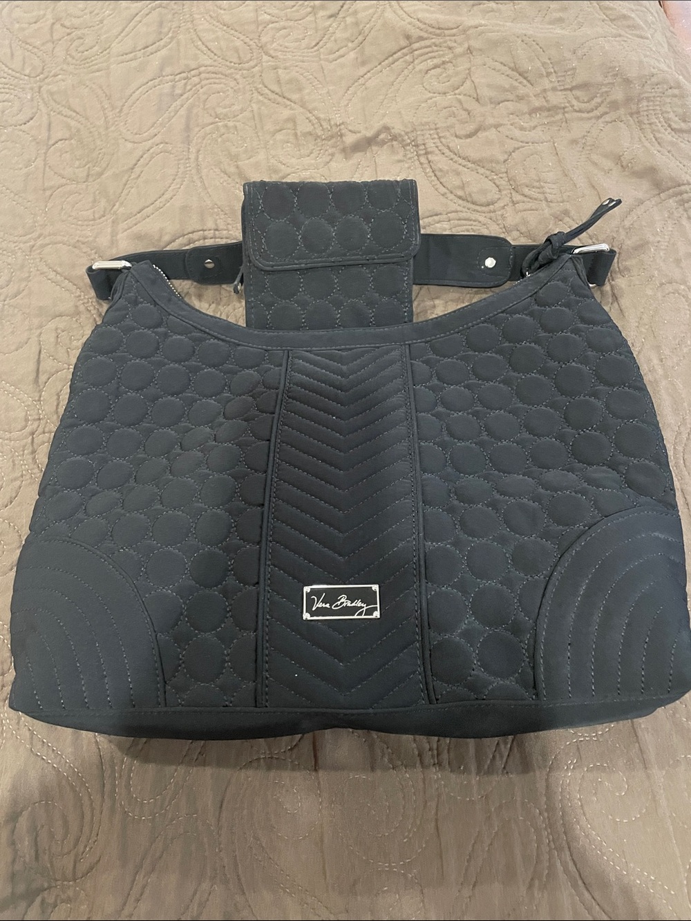 Vera Bradley Quilted Black Shoulder Bag